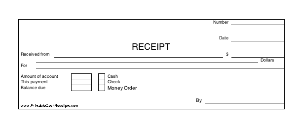 Printable Cash Receipt cash receipt