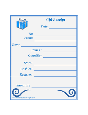 Gift Receipts Decorated (4 per page) cash receipt