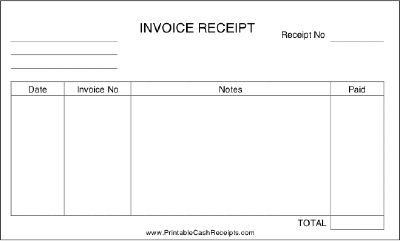 Invoice Receipt cash receipt