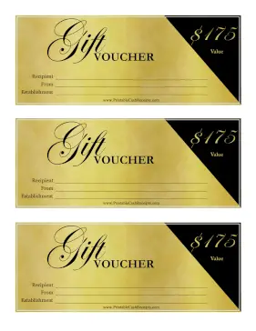 Fancy Gift Voucher 175 cash receipt