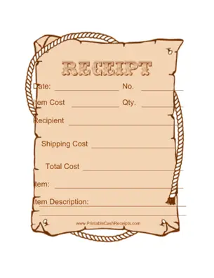 Old Fashioned Receipts (4 per page) cash receipt