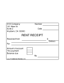 Blank Rent Receipt (4 per page)