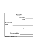 Printable Cash Receipt (6 per page)