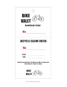 Bike Valet Claim Check