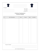 Clothing Store Consignment Contract Receipt cash receipt