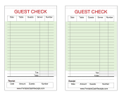 Guest Check Green