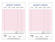 Guest Check Pink