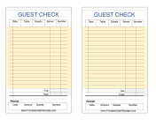 Guest Check Yellow