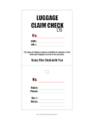 Luggage Claim Check