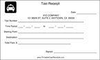 Taxi Receipts (2 per page)