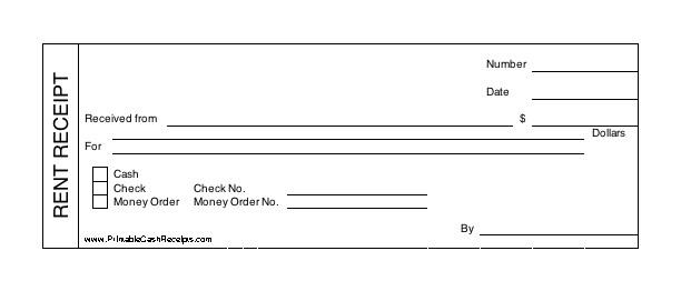 Rent Receipt Template (3 per page) cash receipt