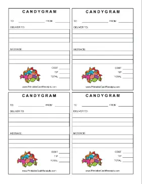 Candygram Receipts cash receipt