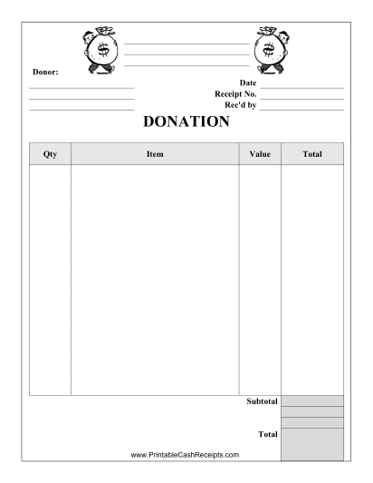 Free Donation Receipt Templates