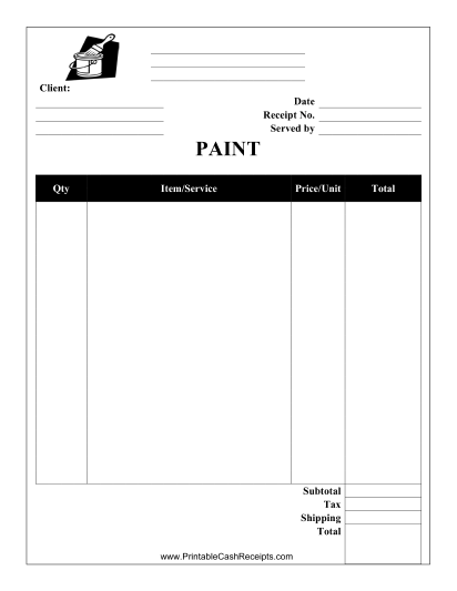 Painter Receipt cash receipt