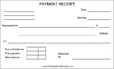 Payment Receipt cash receipt