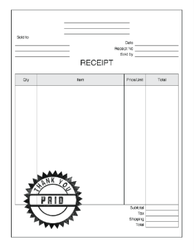 Business Receipt Paid cash receipt