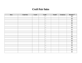 Craft Fair Sales Tracker cash receipt