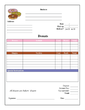 Donuts Receipt cash receipt