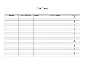 Gift Card Balance Tracker cash receipt