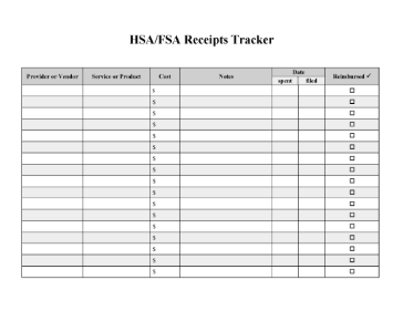 HSA FSA Receipt Tracker cash receipt