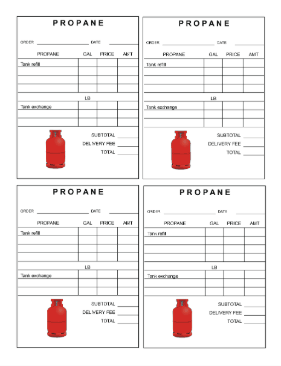 Propane Fill Or Exchange Receipts cash receipt