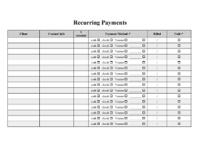 Recurring Payments Tracker cash receipt