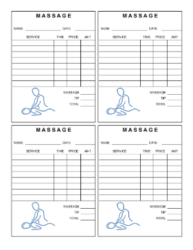 Short Massage Receipt cash receipt