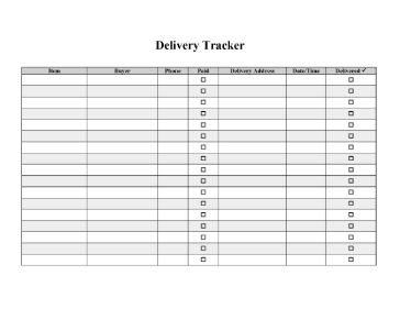 Sold Items Delivery Tracker cash receipt