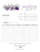 Flowers Packing Slip