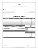 Headstone Monument Receipt