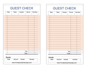 Guest Check Orange