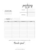 Packing Slip