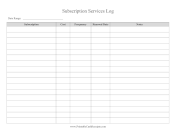 Subscription Services Log