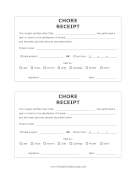 Teen Chore Receipt